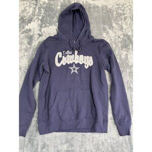 Dallas Cowboys Womens Navy Hoodie Size L Authentic Glitter Logo